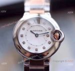 V6 Factory Cartier Ballon Bleu Two Tone Rose Gold Diamond Watch 28mm